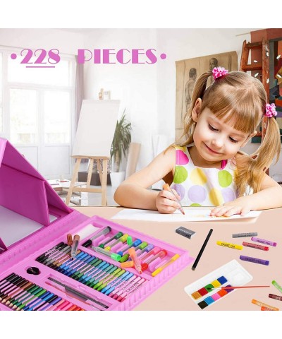 Art Supplies 228 Pack Art Sets Crafts Drawing Coloring kit Double-Side Trifold Art Easel Oil Pastels Crayons Colored Pencils ...