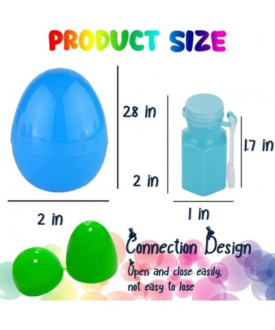 24 PCS Easter Eggs Filled with Bubble Wands Colorful Plastic Easter Eggs Filler with Bubble Bottles for Kids Easter Egg Hunt ...