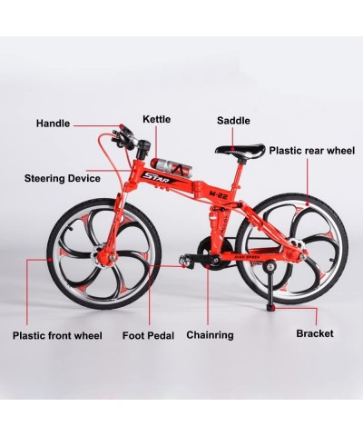 Alloy Foldable Bicycle Toy Mini Finger Mountain Bike Toys Model for Home Office Desktop Decoration (Red) $27.86 Finger Toys