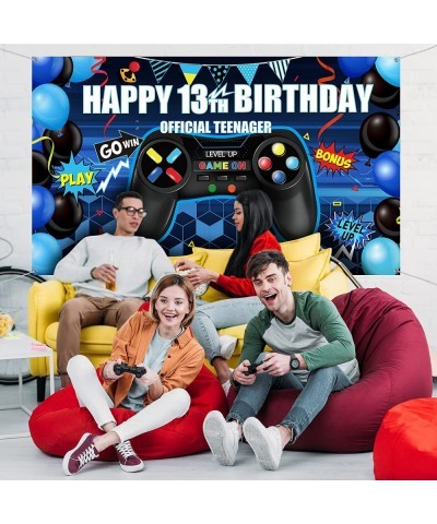 Happy 13th Birthday Video Game Backdrop Banner Level 13 Up Birthday Background with Game Controller Print Gaming Theme for Ph...