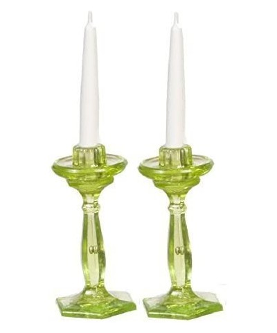 Melody Jane Dollhouse Green Candlesticks Chrysnbon Miniature Dining Accessory $23.05 Dollhouse Accessories