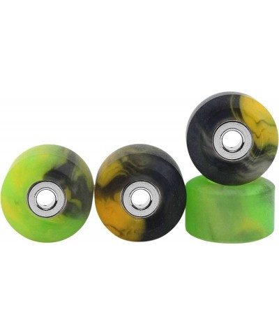 Apex 61D Urethane Fingerboard Wheels - New Street Shape 7.7mm Diameter - Ultra Spin Bearings - Made in The USA - Spooky Swirl...