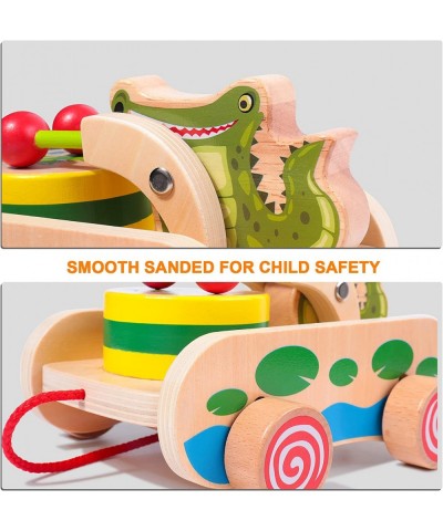 Pull Along Toys for Toddler 1 Year Old Crocodile Beating Drum Hand Push Car Pull Wooden Toys for Baby Boys Girls $27.74 Early...