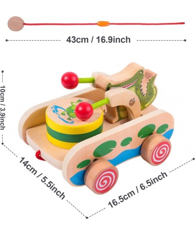 Pull Along Toys for Toddler 1 Year Old Crocodile Beating Drum Hand Push Car Pull Wooden Toys for Baby Boys Girls $27.74 Early...