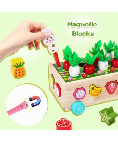 Montessori Toys for Toddlers Wooden Carrot Pulling Baby Toy Learning & Educational Shape Sorter for Fine Motor Skills Birthda...