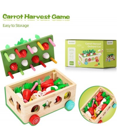 Montessori Toys for Toddlers Wooden Carrot Pulling Baby Toy Learning & Educational Shape Sorter for Fine Motor Skills Birthda...