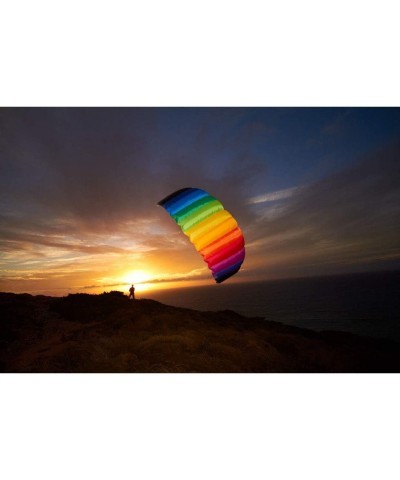 Kites Symphony Beach III 1.3 Stunt Kite 51 Inch Dual - Line Sport Kite Color: Rainbow - Active Outdoor Fun for Ages 8 and Up ...