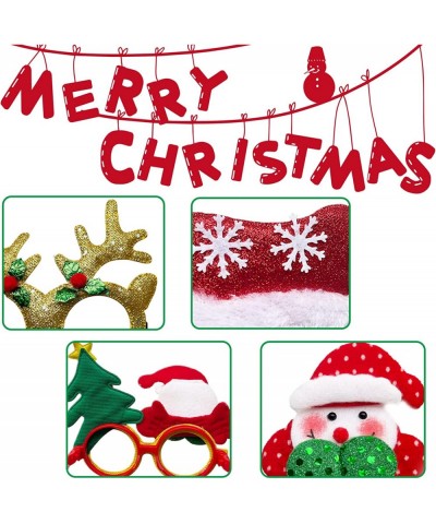 12 Pcs Christmas Glitter Party Glasses Decoration Costume Eyeglasses Frame Creative Funny Eyewear Snowman Glasses Styles for ...