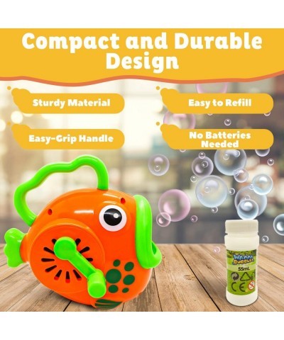 Bubble Machine for Kids Backyard Toys Toddler Outdoor Toys with Solution Refill BPA-Free Manual Bubble Toys Hand-Operated Blo...