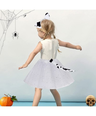 Cow Costume Tutu Set Cow Ear Headband Bowtie Tail Tutu Skirt Animal Fancy Dress Up Costume Kit for Kids Halloween Cosplay Par...