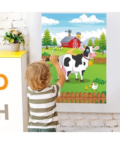 Pin The Tail on The Cow Cow Games with 28 Pcs Cow Tails for Kids Farm Birthday Party Supplies Cow Themed Party Favors Decorat...