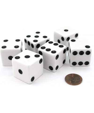 Set of 6 D6 25mm Large Opaque Jumbo Dice - White with Black Pip by Koplow Games $20.99 Game Accessories