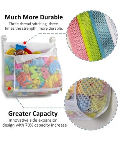 Clever Zippered Mesh Bath Toy Organizer Multiple Ways to Hang Extra Large Opening Bathroom Toy Holder Large Capacity Multi Us...