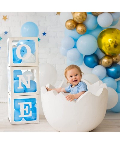 One Boxes for 1st Birthday 3pcs First Birthday Balloon Decoration for Boy or Girl Baby Shower Boxes with ONE and TWO Letters ...