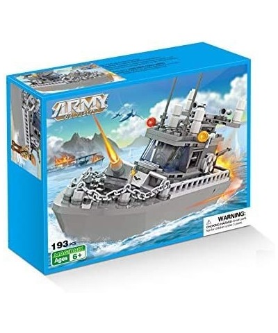 Army Toys Battleship Building Blocks Coast Guard Warship with Solid Hull and Deck Building Set Fun Preschool Educational toys...