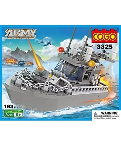 Army Toys Battleship Building Blocks Coast Guard Warship with Solid Hull and Deck Building Set Fun Preschool Educational toys...