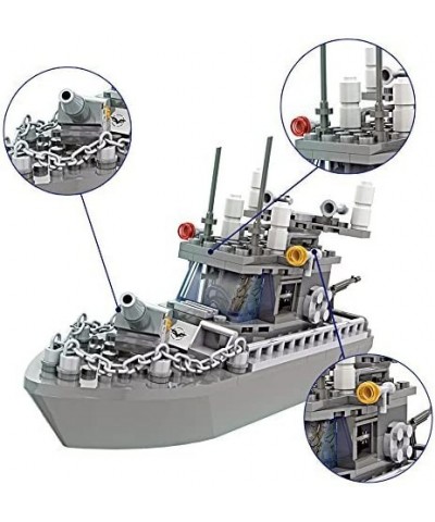 Army Toys Battleship Building Blocks Coast Guard Warship with Solid Hull and Deck Building Set Fun Preschool Educational toys...