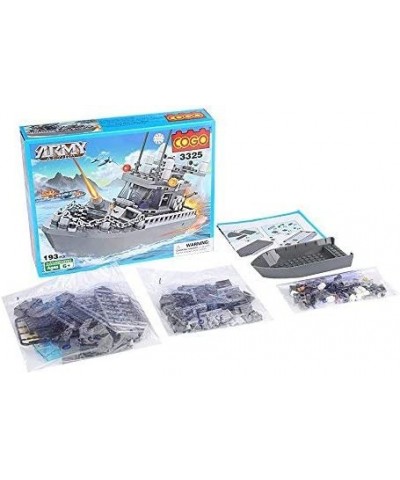 Army Toys Battleship Building Blocks Coast Guard Warship with Solid Hull and Deck Building Set Fun Preschool Educational toys...