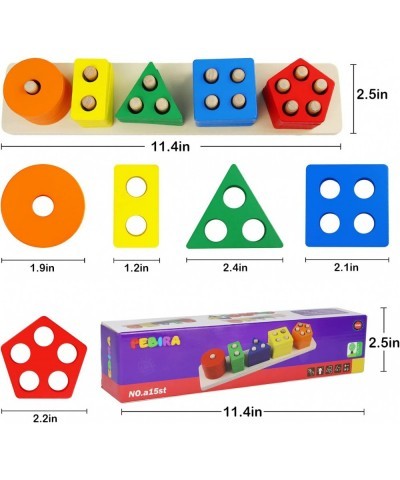 Montessori Toys for 1 to 3-Year-Old Boys Girls Toddlers Wooden Sorting & Stacking Toys for Toddlers and Kids Preschool Educat...