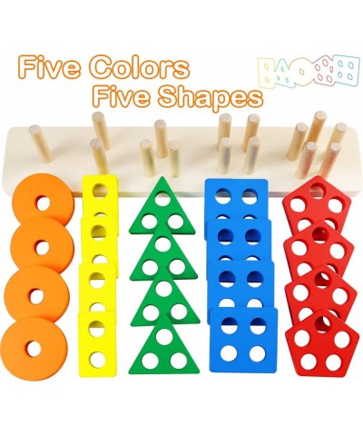 Montessori Toys for 1 to 3-Year-Old Boys Girls Toddlers Wooden Sorting & Stacking Toys for Toddlers and Kids Preschool Educat...