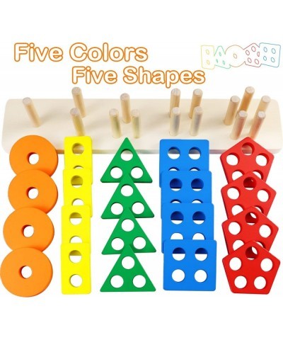 Montessori Toys for 1 to 3-Year-Old Boys Girls Toddlers Wooden Sorting & Stacking Toys for Toddlers and Kids Preschool Educat...