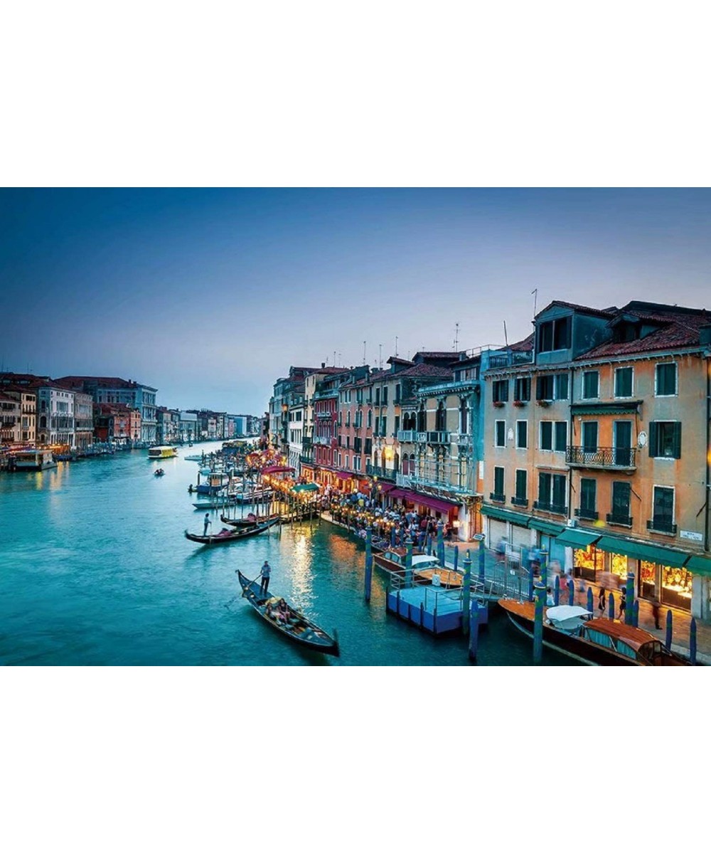 Queenie® Romantic 1000 Piece European Venice Grand Canal Italy Venetian Waterway Dusk Landscape Family Entertainment Wooden J...