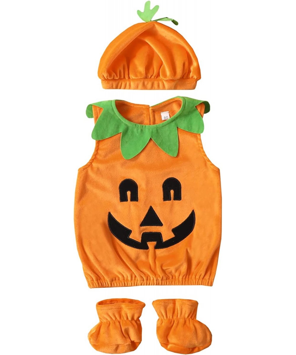 Toddler Baby Girl Boy Halloween Outfit Pumpkin Costumes Vest Romper Bodysuit Sleeveless Tank Top Winter Warm Coat+Hat+Shoes $...