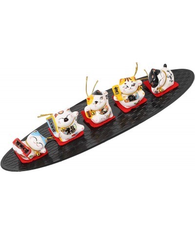 Mini Maneki Neko Lucky Cat Figurines Waving Arm Cats Miniarure Car Lucky Cats Decorations Dollhouse Miniature (Style 2) $42.7...