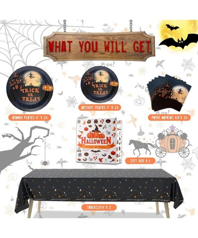 Halloween Party Supplies Halloween Party Decorations Halloween Plates Sets With 24 Halloween Paper Plates Dessert Plates Napk...