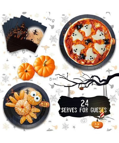 Halloween Party Supplies Halloween Party Decorations Halloween Plates Sets With 24 Halloween Paper Plates Dessert Plates Napk...