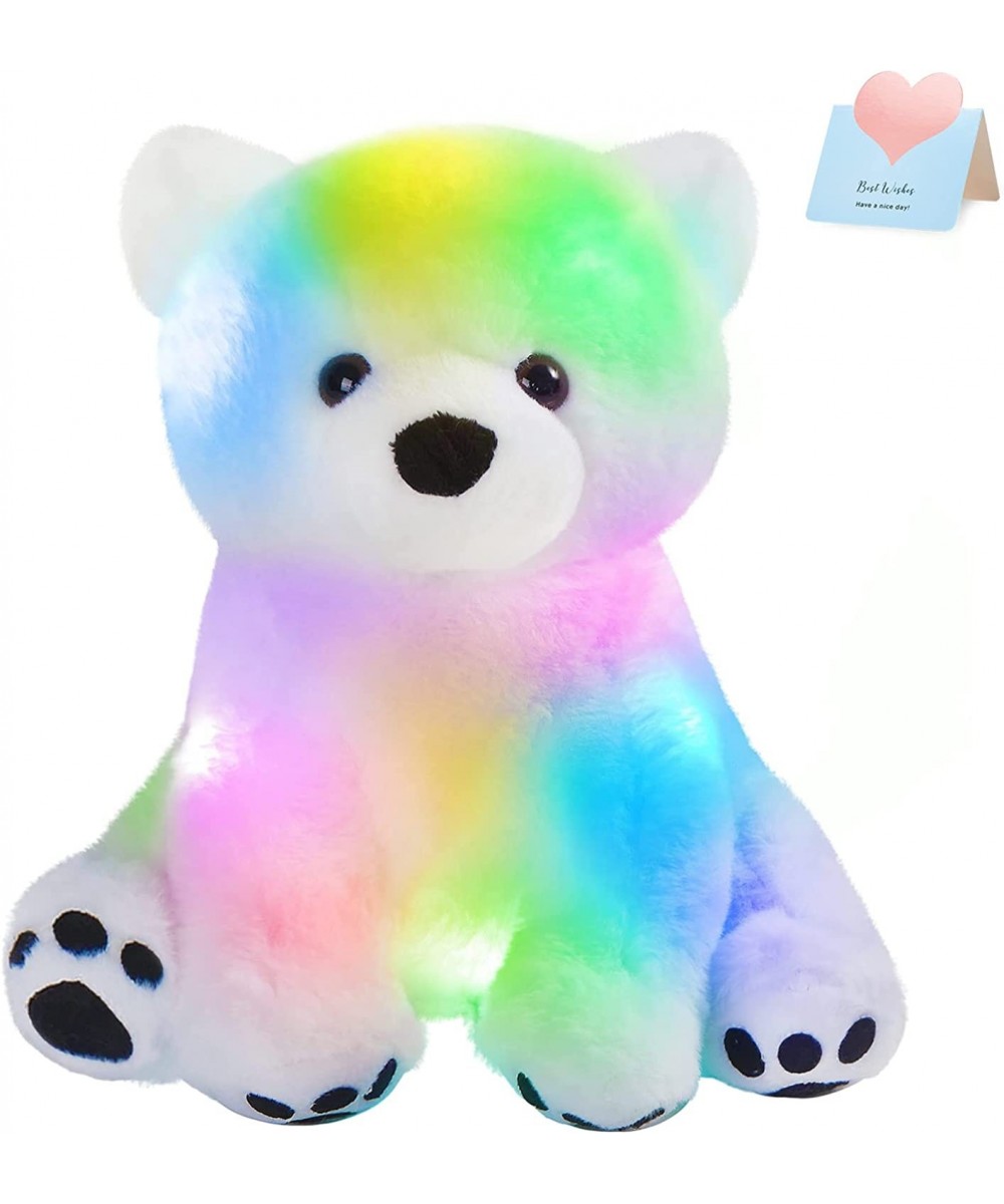 Light up Polar Bear Stuffed Animal Floppy LED Plush Toy Night Lights Glow Sitting Birthday Valentine's Day Gifts for Kids Tod...