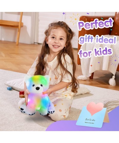 Light up Polar Bear Stuffed Animal Floppy LED Plush Toy Night Lights Glow Sitting Birthday Valentine's Day Gifts for Kids Tod...