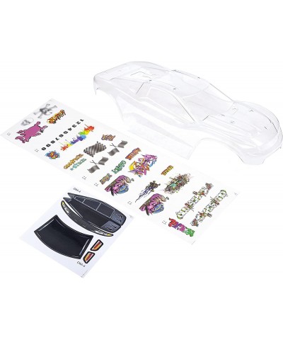 Custom Body Unpainted with Stickers Clear Body Compatible for Rustler 4X4 1/10 Scale RC Car or Truck (Truck not Included) R4-...