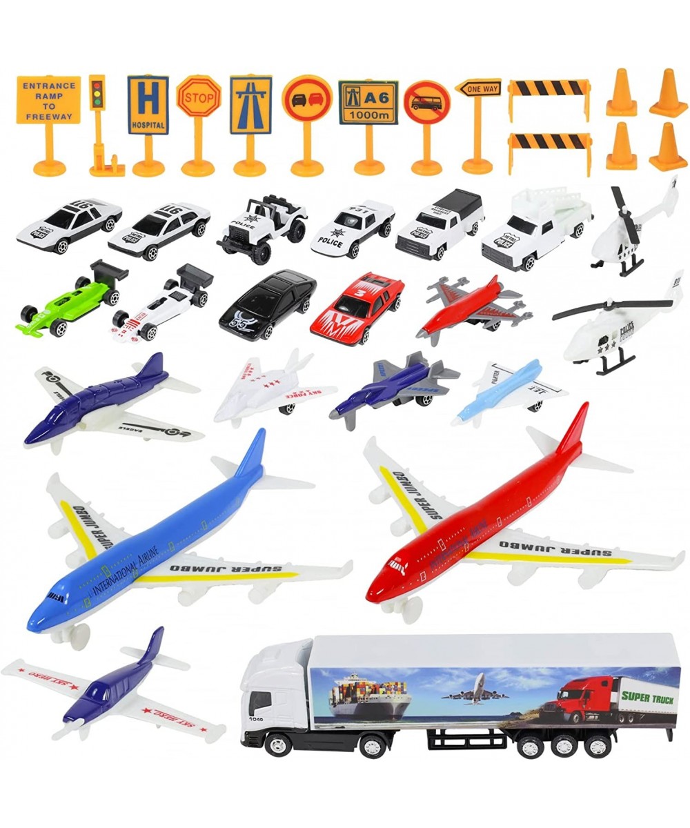 50pc Diecast Toy Cars City Travel Airport Playset with Floor Mat Multicolor Boys Ages 3+ $48.59 Toy Vehicle Playsets