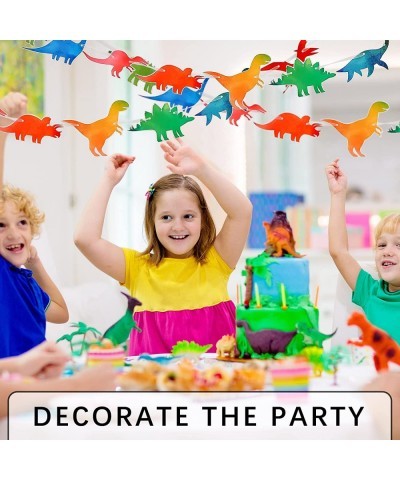 4 Pcs Watercolor Dinosaur Banner Garland Dinosaur Party Decorations for Birthday Party Boys Kids Dino Theme Party Supplies Wa...