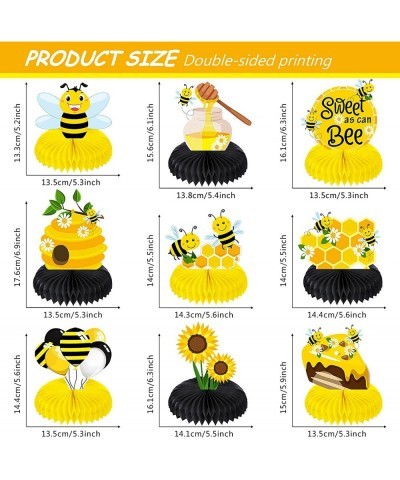 9 Pieces Bee Baby Centerpiece Bumble Honeycomb Centerpieces Honeycomb Table Centerpieces for Bee Day Themed Decorations Bee B...