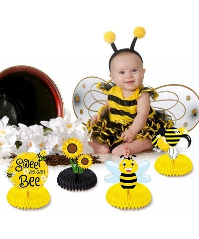 9 Pieces Bee Baby Centerpiece Bumble Honeycomb Centerpieces Honeycomb Table Centerpieces for Bee Day Themed Decorations Bee B...