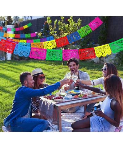 85 Ft Mexican Party Banners 5 Pack Large Plastic Papel Picado Banner Mexican Themed Party Decorations For Cino de Mayo Fiesta...