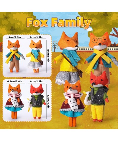 Kids Sewing Craft Kits Make Your Own 3D Fox Family Keychain DIY Felt Stuffed Woodland Animal Thanksgiving Activity Toy Birthd...