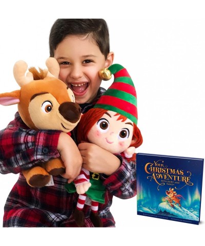 Santa's Lost Elf & Reindeer Plush Set w/Personalizable Kids Hardcover Christmas Adventure Book | Includes Your Child in The A...