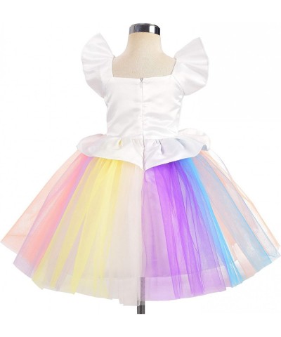 Toddler Little Girls Unicorn Dress Princess Costume Birthday Party Outfit Rainbow Tulle Skirt $42.20 Kids' Costumes