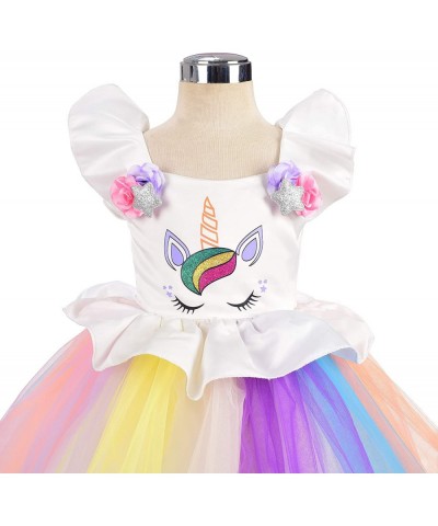 Toddler Little Girls Unicorn Dress Princess Costume Birthday Party Outfit Rainbow Tulle Skirt $42.20 Kids' Costumes