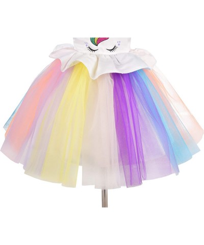 Toddler Little Girls Unicorn Dress Princess Costume Birthday Party Outfit Rainbow Tulle Skirt $42.20 Kids' Costumes