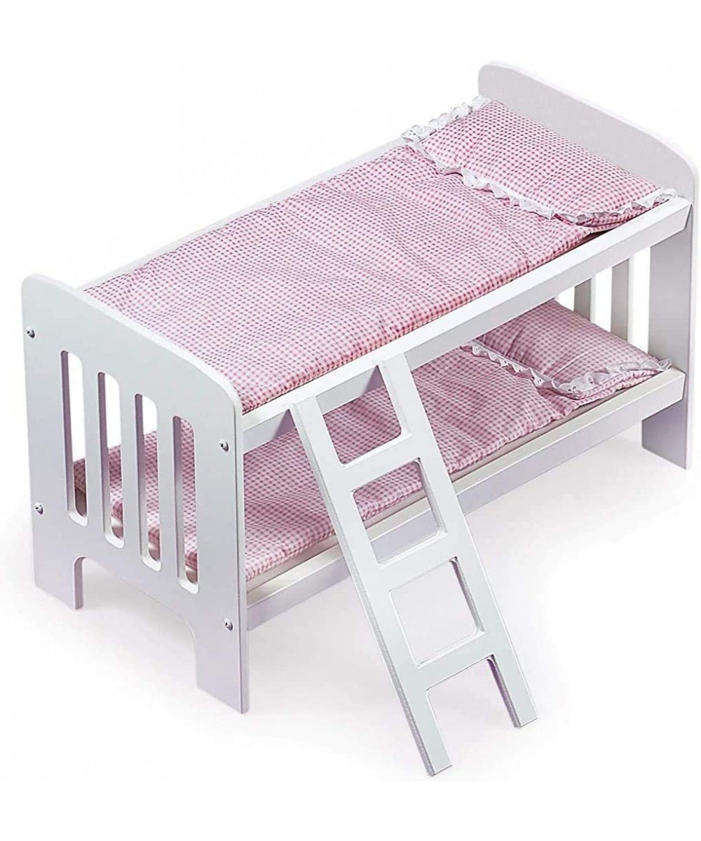 Gingham Doll Bunk Bed with Ladder Bedding and Free Personalization Kit (fits 18 inch Dolls) White/Gingham $48.83 Doll Accesso...