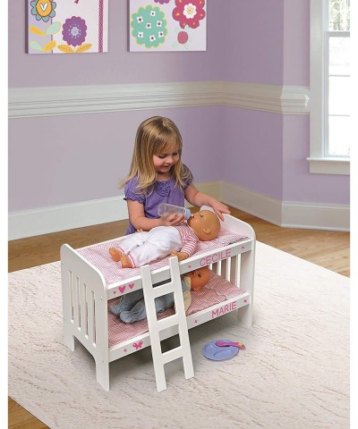 Gingham Doll Bunk Bed with Ladder Bedding and Free Personalization Kit (fits 18 inch Dolls) White/Gingham $48.83 Doll Accesso...