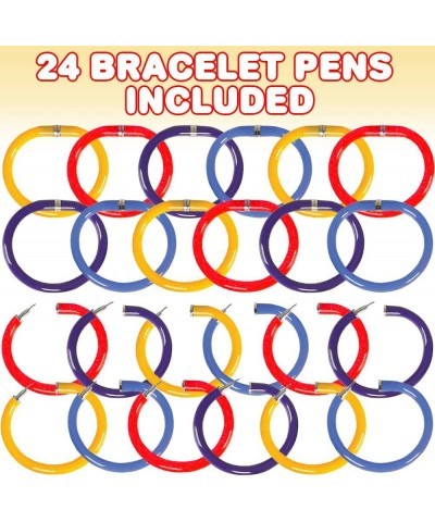 Bracelet Pens for Kids Set of 24 Functional 2-in-1 Pens with Blue Ink Birthday Party Favors for Boys and Girls Goodie Bag Fil...