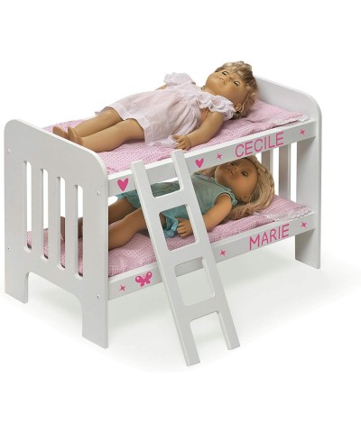 Gingham Doll Bunk Bed with Ladder Bedding and Free Personalization Kit (fits 18 inch Dolls) White/Gingham $48.83 Doll Accesso...