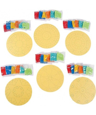 Mandala Sand Art Kits for Kids Makes 24 - DIY Craft Sand Painting Kit Includes Includes 1 Bag of Yellow Orange Blue red Green...