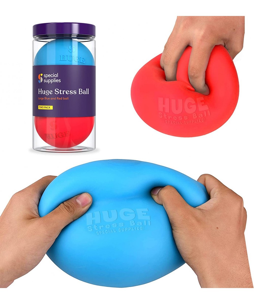 2 Huge Giant Stress Balls for Kids Adults Jumbo Size 2 Pack Colorful and Squishy Sensory Toys with Soft Squeezable Fill Low D...