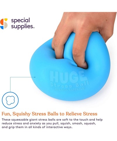 2 Huge Giant Stress Balls for Kids Adults Jumbo Size 2 Pack Colorful and Squishy Sensory Toys with Soft Squeezable Fill Low D...